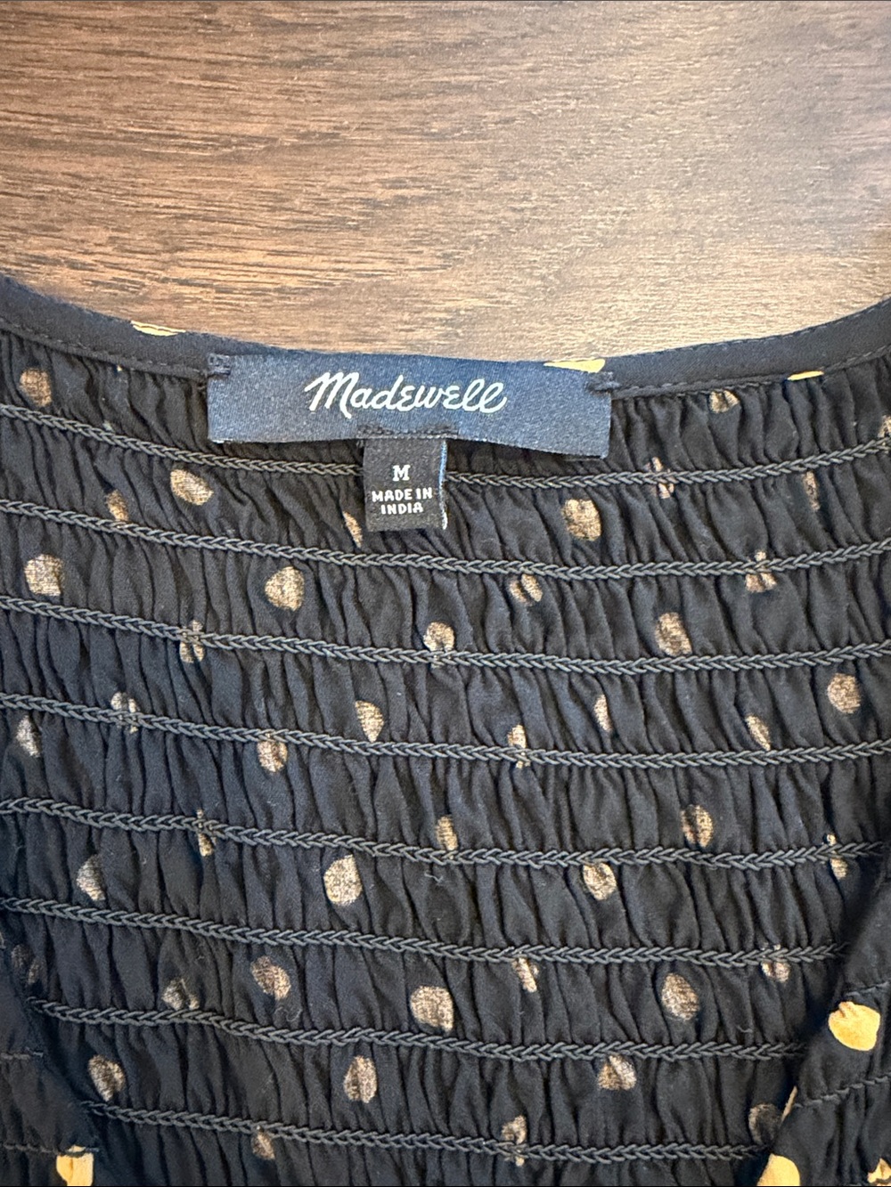 Madewell Lucie V-Neck Smocked Mini Dress in Oval Dot Medium - C1-111 - Picture 3 of 12